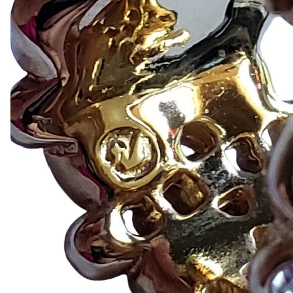 Swarovski Clip On Earrings Crystal Gold Hoop Chunky Bubble 90s Luxury Statement - Picture 5 of 8